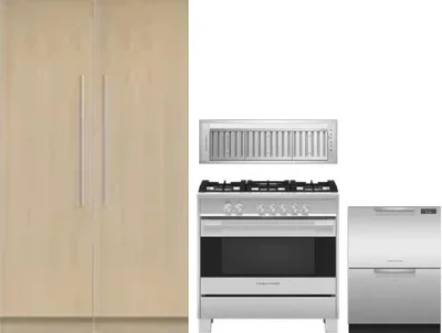 5 Piece Package Includes Refrigerator, Freezer, Range, Hood And Dishwasher